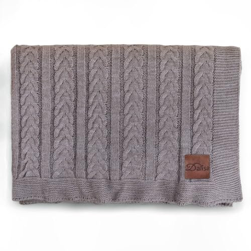 Dalisa Strickdecke:Textur und Design in Eleganter Farbe Mathilda, 200x220 cm Cappuccino, 100% Akryl, Oeko-Tex Zertifiziert–Einladend und Luftig, Überwurf auf Ihrem Bett, Sofa, Couch