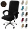 Alishomtll Samt Bürostuhl Bezug mit Armlehne Stretch Stuhlhussen Gaming Stuhl Bezug Abnehmbare Sessel Überzug Elastische Stuhlbezüge für Bürostuhl Computer Stuhl Drehstuhl (Schwarz, X-Large)