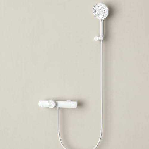 XJTNLB Mitigeur Thermostatique Douche Mural Blanc Robinet Cascade Baignoire Mitigeur Bain Douche Thermostatique avec Affichage de la Température