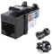 Cable Matters [UL Listed] 25-Pack 10Gbps Rapid-Install Cat6 Keystone Jacks, Slim Profile Ethernet Keystone Jack, RJ45 Keystone Jack with Punch-Down Stand, Black (Model 180070)