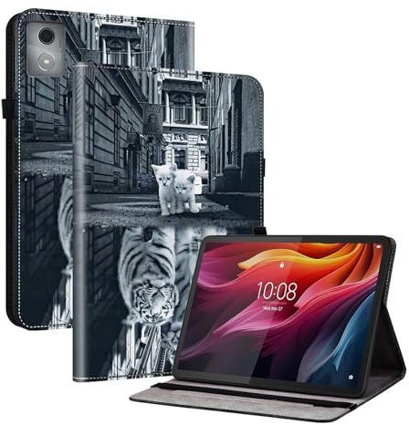 XFDSFDL® Étui pour Lenovo Tab K11 Plus TB352FU (11,45 Pouces) PU Cuir Housse Flip Coque Chats et Tigres Motif avec Support Portefeuille Protection Cas 05