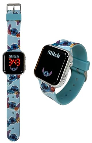 CARTOON Digitale Armbanduhr mit LED-Display, Silikon-Armband, für Kinder (Stitch (1))