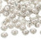 PATIKIL 12 mm Flower Claw Sew on Pearls Rhinestones, 100 Pcs Crystals Gold Shiny Flatback Base Pearls Rhinestones for DIY Craft Shoes Dress Clothes Earring Belt Sewing Decoration, Beige
