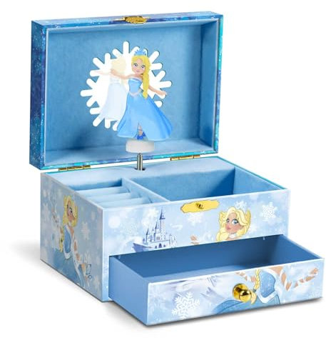 CRAZE Music Box Princess | Spieluhr mit Melodie, Mädchen Schmuckkästchen mit drehender Prinzessin, Spiegel & Schublade