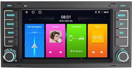 9'' Auto GPS Navi Autoradio Navigation Monitore mit Apple CarPlay & Android Kompatibel mit V W Tiguan Anno/Touareg/Sharan/Golf Plus MK5 6/Jetta/Touran/Passat/Porsche Cayenne S 9PA Turbo/Bora (G7256)