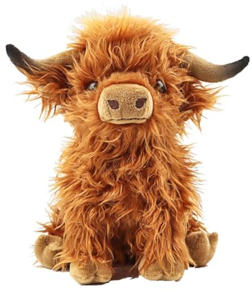 HGFDKOU Jouet en Peluche Vache des Highlands, 25cm, Mignonne et Réaliste, Animal Poupée pour Garçons et Filles, Cadeau Mignon
