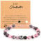 JIEYAO Fußball Armband mit Karte, Fussball Geschenke für Mädchen Fußballfan Armband Geschenk für Teenager Naturstein Fußball Schmuck Glucksbringer Geschenkideen für Tochter Schwester Freundin
