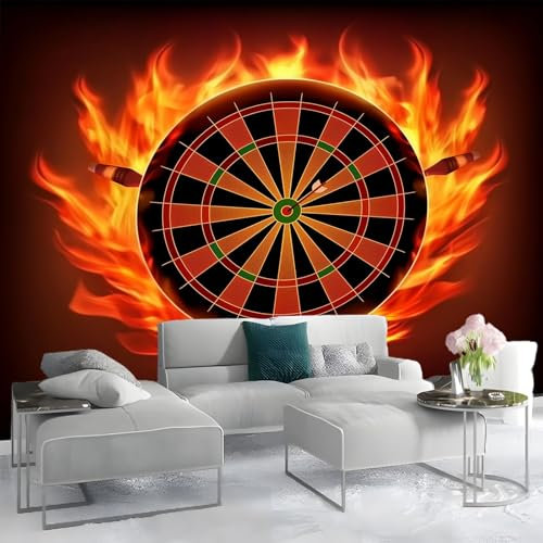 Fototapete Abstrakte Darts Flamme Wohnzimmer Schlafzimmer Wandtapete Orange Rot Vliestapete Wandtapete für verschiedene Räume Wandbild 400 x 280 cm