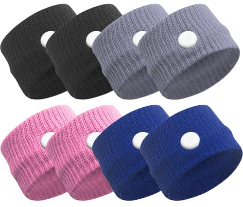 Akupressur Armband, 4 Paar Akupressurband Anti-Übelkeit Wristbands für Erwachsene und Kinder, Akupressur Armbänder für Schwangerschaftsübelkeit, Seekrankheit, Reiseübelkeit,4 Farben