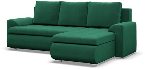 Mebligo - Ecksofa mit Schlaffunktion und 2 Bettkasten Dunkelblau 230x89x159 (BxHxT) FORESTA - Rechts Eckcouch, Sofas & Couches, Couch L Form, Cauchsofa, Sofa Wohnzimmer
