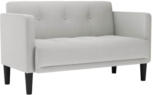 vidaXL Zweisitzer-Sofa Wolkengrau 111 cm Stoff, Zweiersofa, Sofa, gepolstertes Sofa, 2-Sitzer-Sofa, Couch, Polstersofa, Lounge Sofa, Wohnzimmersofa