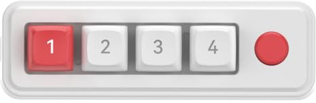 sodeber Kleine Tastatur mit 4 Tasten, Gaming-Tastatur mit programmierbaren und vibrierenden Farb-LED-Effekten, doppelter USB-C-Anschluss