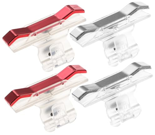 COLLBATH 2 Paare Metall Mobile Game Controller Buttons Trigger Shooter Tasten für Handyspiele Stabile Transparente Aim Keys mit Roter und Silberner Griff Mobiles Gaming Zubehör für