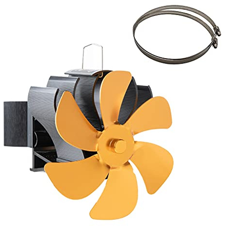 6 Stufa a casa Fan Calore Alimentato Distribuzione Calore Stufa a legna con Termometro per Grande Casa