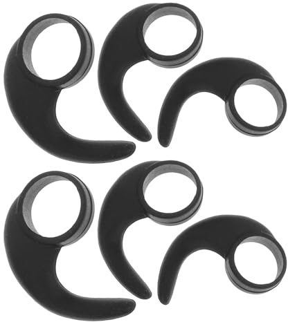 MALUGOGO 6pcs Silicone Earphone Clip Hook Ear Wings Non-slip Earbud Grip Sports Headphone Accessories Black Large Medium Small for Running and Workout