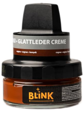 Shoe Cream - Schuhcreme Cognac 50 ml – Färbende Ledercreme mit Pigmenten & natürlichen Wachsen – Lederfarbe Creme für cognacfarbene Lederschuhe – Farbauffrischung, Pflege & erneuerte Optik