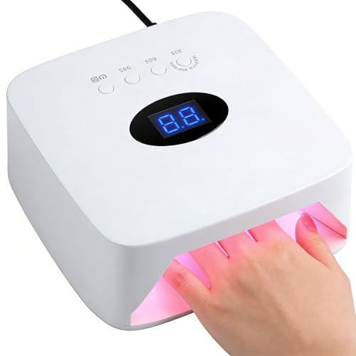 54W LED Nail Lamp, Cordless & Rechargeable Professional Nail Dryer with 30 Beads, 3 Timer Settings & Auto Sensor for Gel Polish Curing at Home and Salon