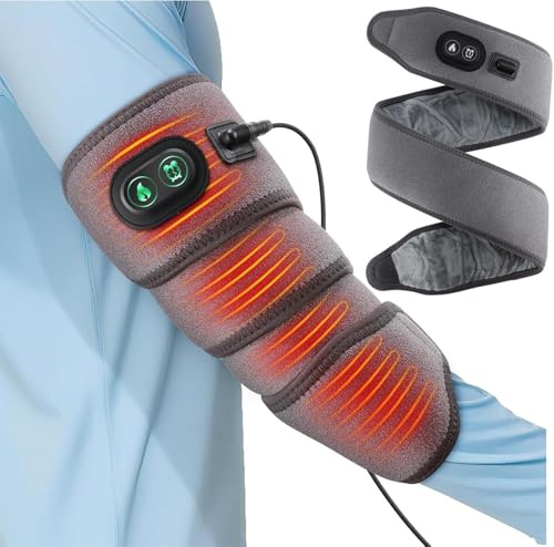 Elbow Heat Pad Wrap Fast Heating Body Wrap Heated Brace for Joint Pain Relief Flexible Electric Heating Pads with 3 Heat Settings for Elbow Arm Wrist (Gray)