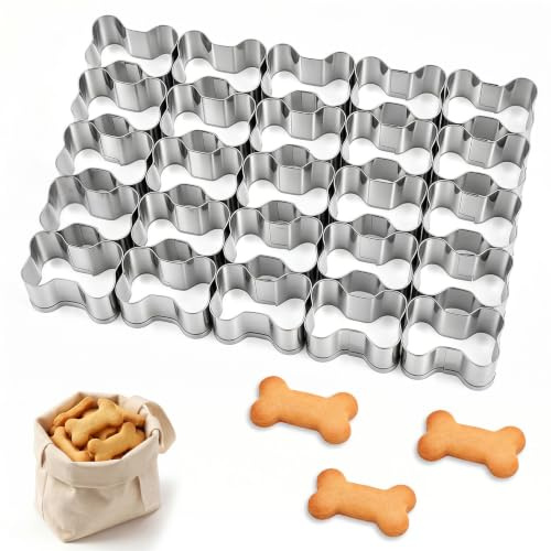 Ausstechformen Knochen Hundeknochenform Keksausstecher Edelstahl Knochen Ausstecher Knoche Präge Plätzchenausstecher Mini-Plätzchenform Hundeknochenform Cookie Cutter für Weihnacht Halloween