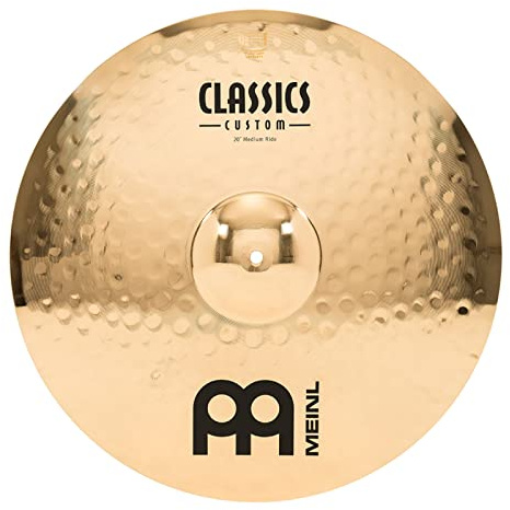 Meinl Cymbals Classics Custom Brilliant Ride Medium Cymbal 20 inch (Video) for Drum Set (50,80cm) B12 Bronze, Brilliant Finish, Made in Germany (CC20MR-B)