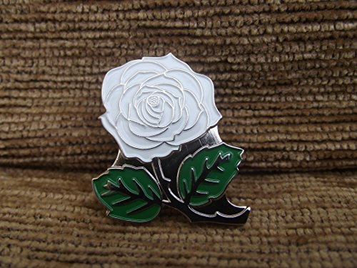 Metal Enamel Pin Badge English Rose in White