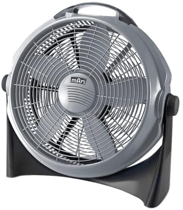 MAN High Velocity Floor/Box Fan 20 Inch, 3600 CFM 3-Speed Air Circulator with Adjustable Tilt, Powerful Cooling for Garage, Home, Gym, Shop & Office, Black/Gray