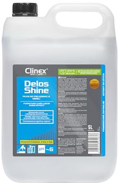 Clinex Möbelreiniger “Delos Shine” 5 L - Effizient Möbelpflege - Stark Laminatreiniger - Holzreiniger Möbel - Holz Reiniger - Laminat Pflege