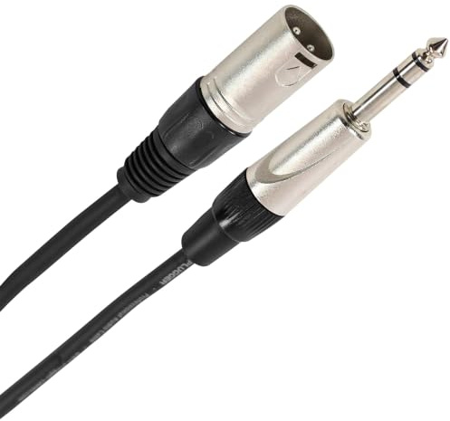 Plugger Câble XLR mâle 3b/Jack mâle stéréo 3 m Noir