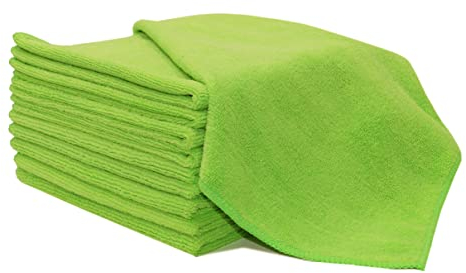 ZOLLNER 10 bayetas de Limpieza de Microfibra Grandes, 40x40 cm, Verde