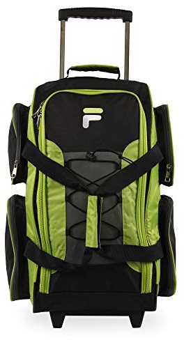 Fila Unisex Leichte Reisetasche mit Rollen, 56 cm Sportsack, Neon Lime