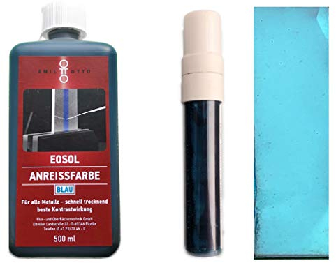 Emil Otto EOSOL Anreissfarbe blau Kombipack (500 ml Flasche + Dispenser (PEN) mit 30 ml Inhalt)