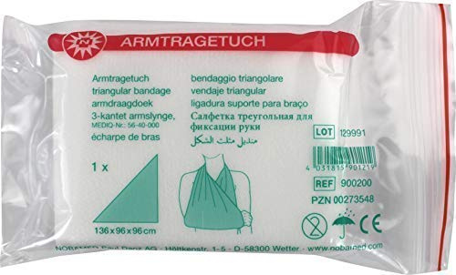 Noba Armtragetuch Dreiecktuch 136 x 96 x 96 cm (weiß, aus Vliesstoff, 10 Stück)