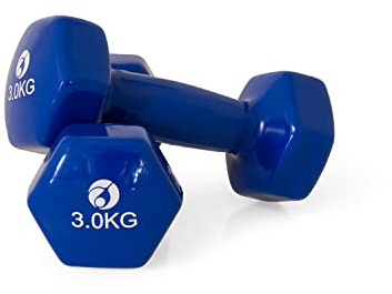 AFH Webshop Gymnastikhanteln | Hanteln | Vinyl | Kurzhanteln | Paar | 2 x 3,00 kg | Nacht-blau