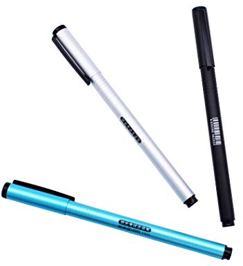 Abcsea 3 Stück HERO Extra Feine Nib Füllfederhalter Set, Business Pen, Schwarz, Silber und Blau