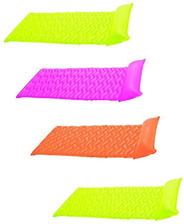 Tote 'N Float Wave Mat Floating Swimming Pool Lounger with Headrest (4 Pack)
