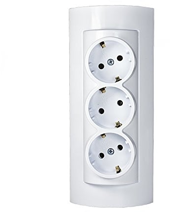 2 STÜCK 3-fach Kombi-Steckdose Aufputzsteckdoset NEU Aufputz 3 steckplätze Hergestellt im EU (2)…