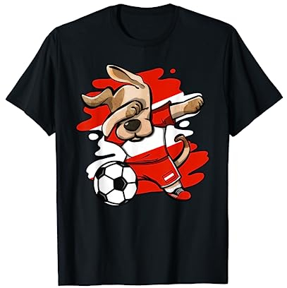 Dabbing Hund Österreich Fußball Österreichische Flagge Sport T-Shirt