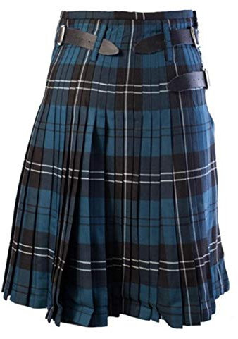 Schöner Kilt Rock Scottish Mens Kilt Traditioneller Plaidgürtel Plissee Bilaterale Kette Braun Gothic Punk Scottish Tart