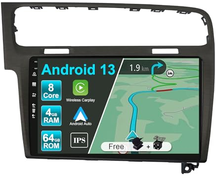 JOYX Android 12 Autoradio Passt für Golf 7 (2013-2018) - [4G+64G] - Eingebaut DSP/Carplay/Android Auto - LED Rückfahrkamera Canbus KOSTENLOS - 2.5D 10.1 Zoll - Mit Lenkradsteuerung 4G WiFi BT5.0 DAB