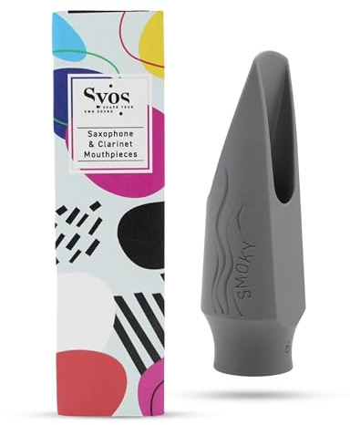 Syos Alto Saxophone Mouthpiece, Smoky Model, Improve the Sound of your Alto Sax with this Easy-To-Play, Dark and Warm Alto Mouthpiece (6 - Anthracite Gray, 6)