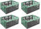 4X Stabile Profi Klappbox 45L - 54 x 37 x 28 cm - Einkaufskiste klappbar mit Soft-Griffe - Transportkiste stapelbar, Grün/Graphit