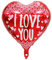 Folienballon Herz 45 cm Luftballon Hochzeit Helium Ballon Heliumballon Deko Liebe XL Geburtstag Party Deko Dekoration bunt JGA Partydeko- Kopper-24 - I love you rot weiß rosa