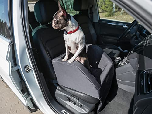 PillowPrim Hundeautositz, Hundedecke Auto Rückbank, Transportbox Katze, Hundebox, Hundekorb, Hundegeschirr, Hundebett, Hundekörbchen… (Graphit Oxford)