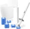 Escobillero Desechable Escobillero de Baño 3 en 1 con Cabezales de Recambio Desechables 14 Piezas para Inodoro Baño WC, Accesorios Cabezal de Escobillero Cuadrado