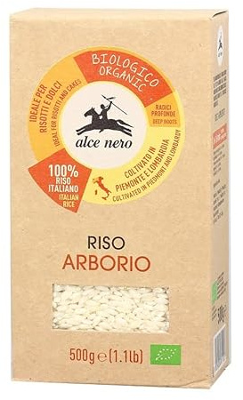 Riso Arborio Biologico Bio-Reis für Risotto e dolci 1 x 500g italienisch | Vakuumverpackt, qualità selezionata, chicco grande per cremige Gerichte, Gesamtnettogewicht 500 g
