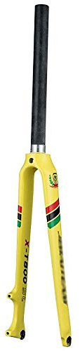 VejiA Bici a 3 Ruote per Adulti, Forcella Ammortizzata per Bici, Forcella Anteriore per Mountain Bike 700c, Forcella Anteriore per Bicicletta Vbrake/Carbonio 3K Aspetto Luminoso/Tubo Verticale 28,