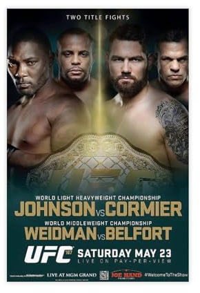 EYEZER UFC 187 Anthony Johnson Vs. Daniel Cormier 2015 Kampf-Poster auf Leinwand, Schlafzimmer, Dekoration, Sport, Landschaft, Büro, Raumdekoration, Geschenk, ungerahmt, 30 x 45 cm