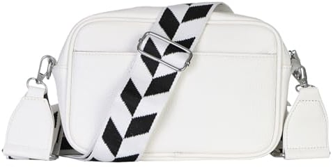 MATY FASHION Damen Tasche kleine Handtasche mit breiten Riemen Schulter Crossbody Bag moderne Umhängetasche 2528 (Weiß)