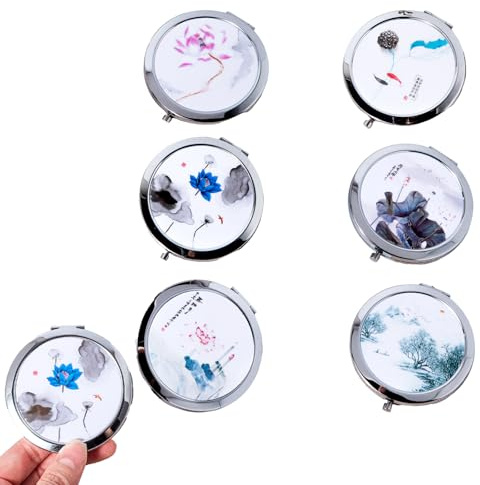 Eabdice 6 Pièces Miroirs de Poche Compacts, Mini miroirs de Poche compacts, Miroir de Maquillage, Convient pour Les Cadeaux d'anniversaire de Mariage
