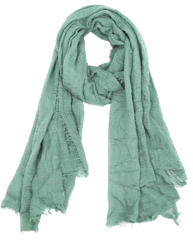 Van Der Rich ® - Schal mit fein gekreppter Oberfläche für Damen und Herren (16-Türkis, One Size)